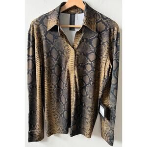Norma Kamali snakeskin shirt women's size XS brand new
